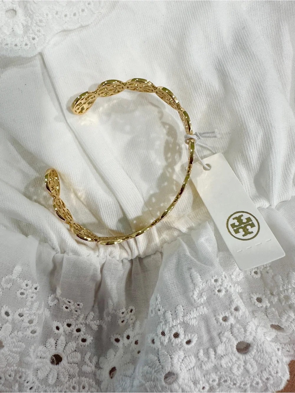 Tory Burch Gold Logo Adjustable Bangle